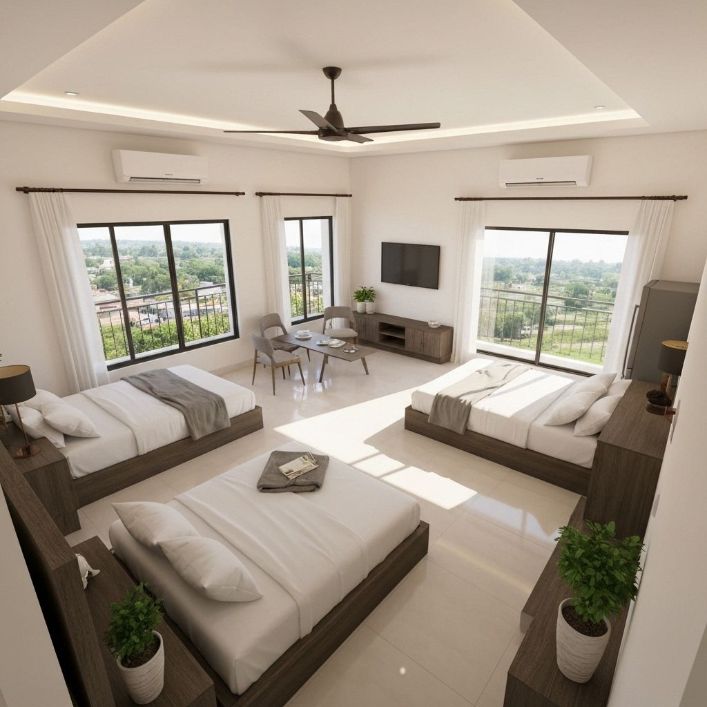 Janaki Mahal Trust 2 bed AC room with seating area